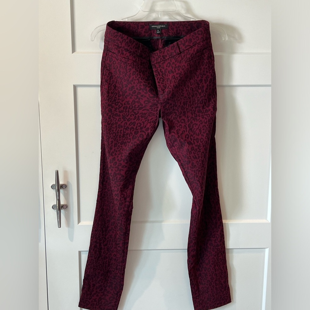Banana Republic slim red and charcoal grey pants. Size 2